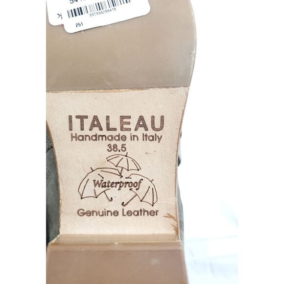 Italeau  Suede Ankle Boots w‎ side zipper genuine leather weatherproof sz 7.5 - Picture 9 of 12